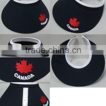 2015 fashion canada maple leaf canavas lady visor cap