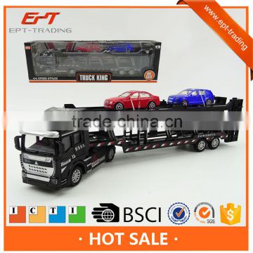 Collection metal car pull back diecast container truck toy