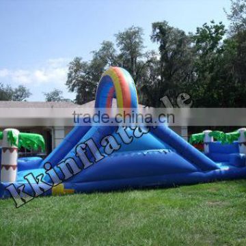 Commercial Ocean Inflatable Double Lane Slide For Adults 18 Feet Accelerator