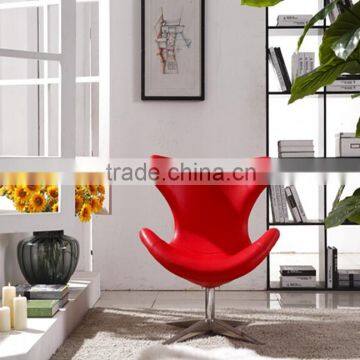 red leather wing chair