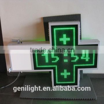 Hot!!Outdoor Green 3D LED Pharmacy Cross for Pharmacy Shop