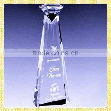 Luxurious 3D Laser Crystal Diamond Award Trophy For Wedding Souvenirs