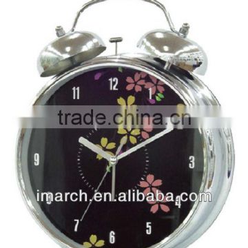 silvery-2 bell clock,table clock
