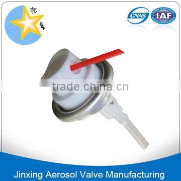upside down aerosol valve and spray nozzle for care of car