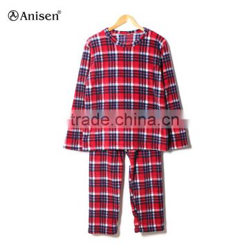 manufacturers in china red polar fleece casual plaid women pajamas