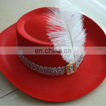 CG-H0393 Christmas santa hat with feather