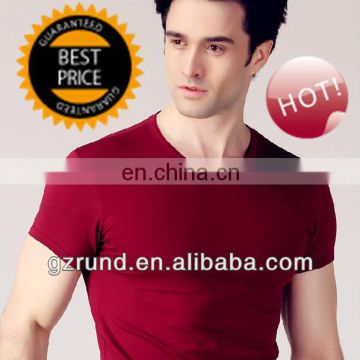 2014 Summer new men's solid tight round neck short sleeve cotton t-shirt/Blank mens shirts/100% cotton woven shirts model-t113
