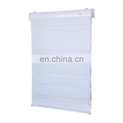 Customizable Home Office  Roller Motorized Zebra Blinds, Semi-blackout Full-blackout Motorized Zebra Roller Blinds