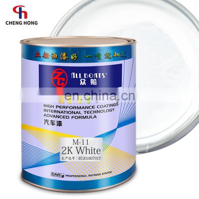 Factory direct automotive metallic color car painting 2K pure white auto paint for repair and refinish