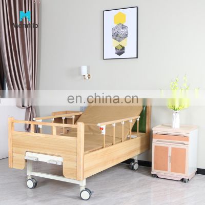 Hospital Furniture Wooden Headboard Two Functions Hospital Patient Nursing Beds for Paralysis Patient Recovery Exercise