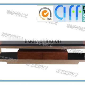 black and brown stainless steel modern contemporary TV Stand SK1317F