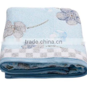 Long printed 100% cotton bath towel or beach towel