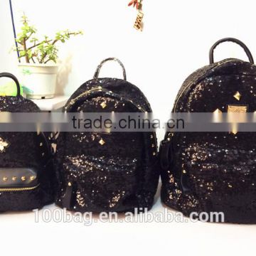2016 New arrival glitter promotional wholesale sequin backpack for lady