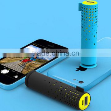 Gift portable power bank lipstick cell phone charger 2600 mah with suction cup