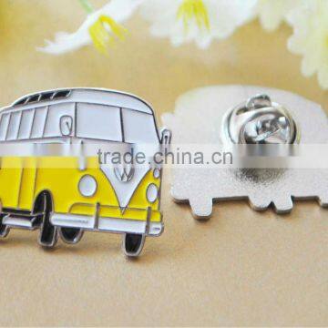 custom stamped bus shape pin badge