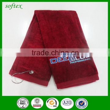 Metal hook 100 cotton golf towel embroidery style