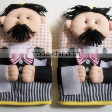 cartoon cotton oven glove kitchen funny oven mit with customize design -002