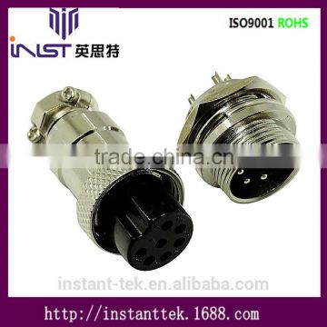 INST GX12 5pin metal srcew waterproof airplug connector