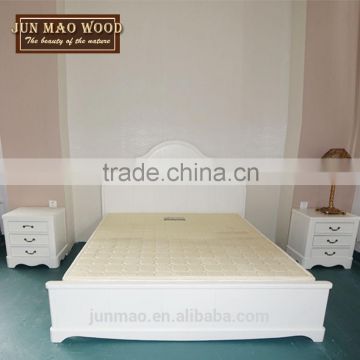 Bedroom Furniture Sets Design Two Antique White Solid Wooden Bedside Tables With 2m Bed