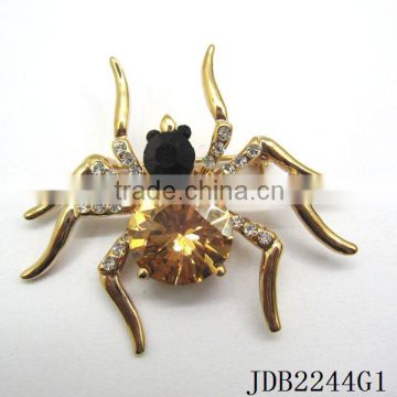 Factory direct sale charming rhinestone spider shape aloy brooch