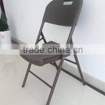 Plastic folding chair with rattan design style for outdoor use for whole sale from China