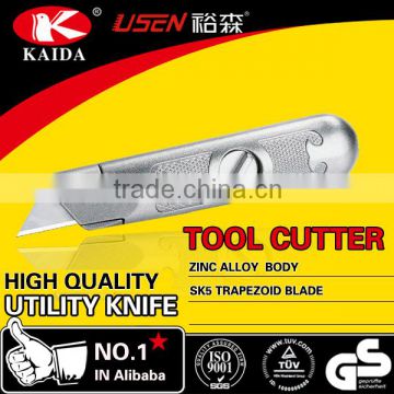 tool cutter 2pcs Trapezoid blade Zinc Alloy carpet cutter Heavy Duty Utility Trimming Knife