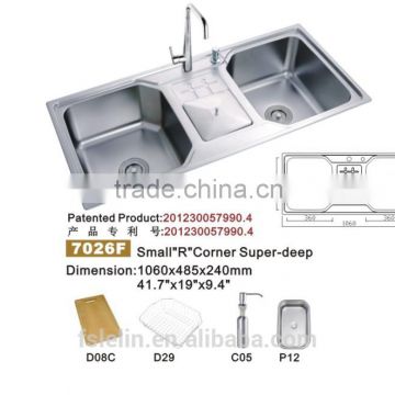 LELIN stainless steel kichen sinks with double bowls LL-7026F