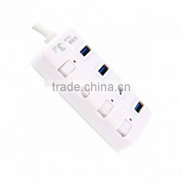 White Color Button USB 3.0 4 Ports Hub