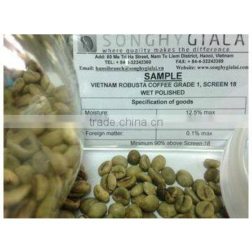 Robusta coffee grade 1 screen 18