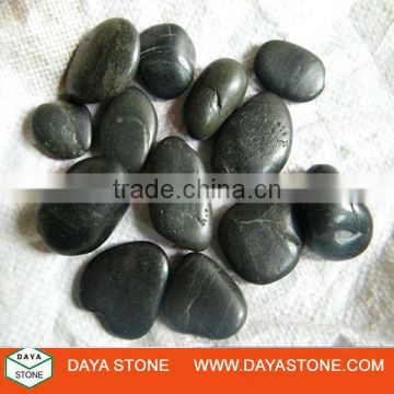 Pure Black pebble stone paving