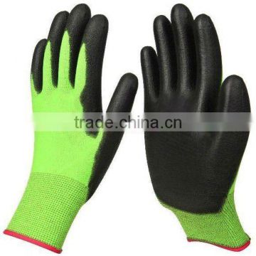 15G nylon palm PU coated gloves, pu coated work Gloves, pu coated gloves