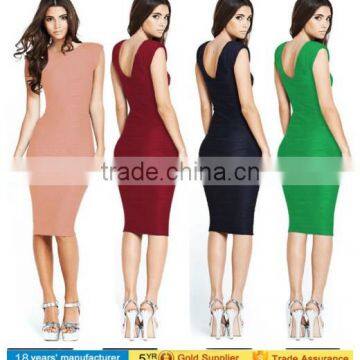 Women Bandage Bodycon Dress Party sleeveless Summer Evening Cocktail Midi Dress