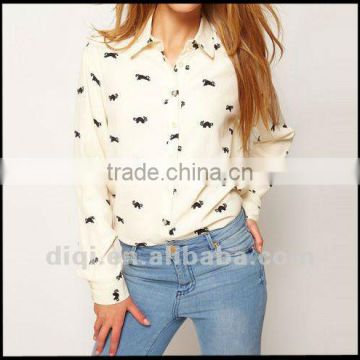 Vintage chipmunk print chiffon blouse,women clothing ,apparels,tops