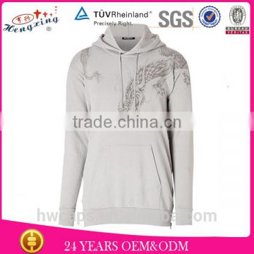 Custom 100% cotton heavy hoodies sweatshirt cheap plain grey hoodies