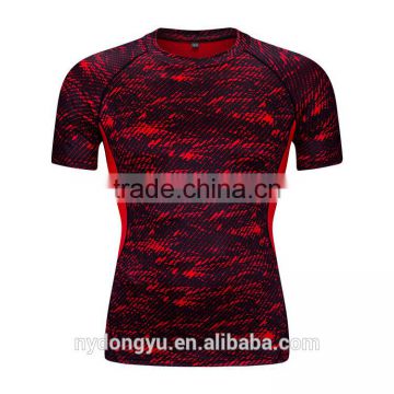 red men tight fit fast dry sports t shirts /jqi outdoor short sleeve basketball training jogging active t shrts/polyester tee