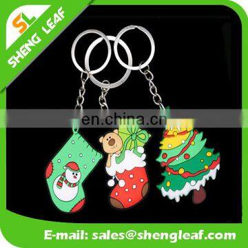Christmas gifts custom rubber pvc promotional keychain