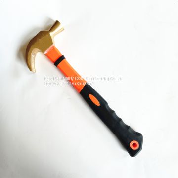 brass claw hammer with fiber handle 450g non sparking hammer