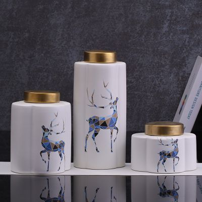 Petal Deer Animol Nordic Matte White Creative Ceramic Vase For Home Decoration Art