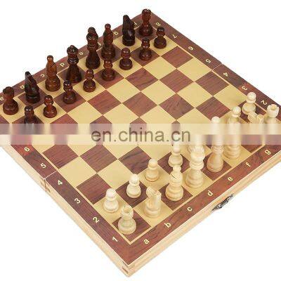 High Quality Wooden Folding Chess set With Rounded Corners Magnetic Chess game for Children puzzle