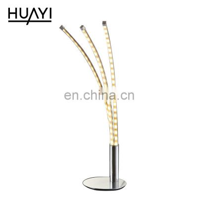 HUAYI Hot Product Modern Bedroom Indoor Decoration Metal Aluminum PC Bedside 12W LED Table Light