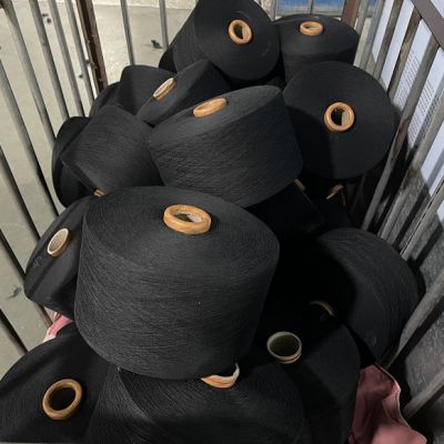 recycled cotton yarn black ne8s/1 labor glove yarn