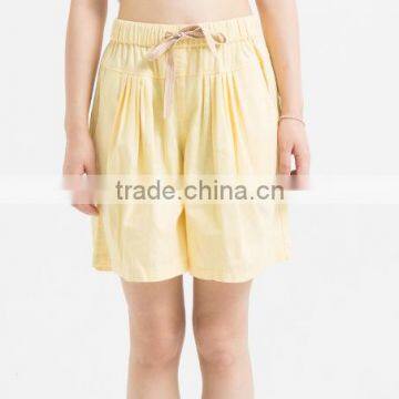 Yellow 65% Cotton 35% Linen Lady Short Trousers