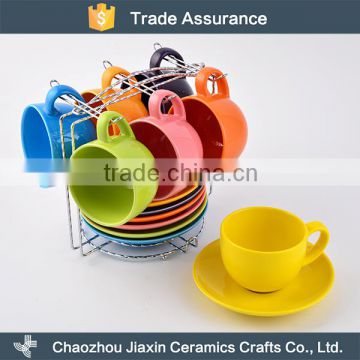 Latest modern ceramic coffee colored cup and saucer                        
                                                                                Supplier's Choice