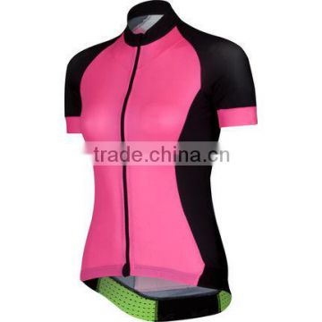 Custom Blank Pink And Black Cycling Jersey