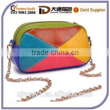 Lady Colorful Strap Chain Purse and Handbag Crossbody Bag For Women