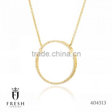 Fashion Gold Plated Necklace - 404513 , Wholesale Gold Plated Jewellery, Gold Plated Jewellery Manufacturer, CZ Cubic Zircon AAA