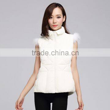 Fashion ladies' sleeveless genuine real fox fur coat