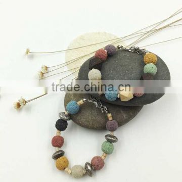 bob trading custom volcanic lava rock stone bracelet wide stretch rhinestone bracelet