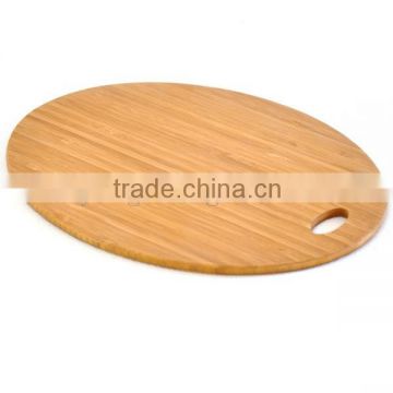 fancy round wood chopping board with hole