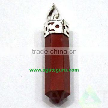 Red Jasper Faceted Pencil Pendent : Wholesale Red Jasper Faceted Pencil Pendent